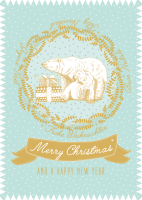 Postkarte Eisb&amp;#228;r mint - Merry Christmas